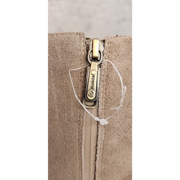 NEW Blondo Irina‎ Waterproof Leather Boots Women Sz12 Beige Pointed Toe Side Zip - Picture 6 of 10